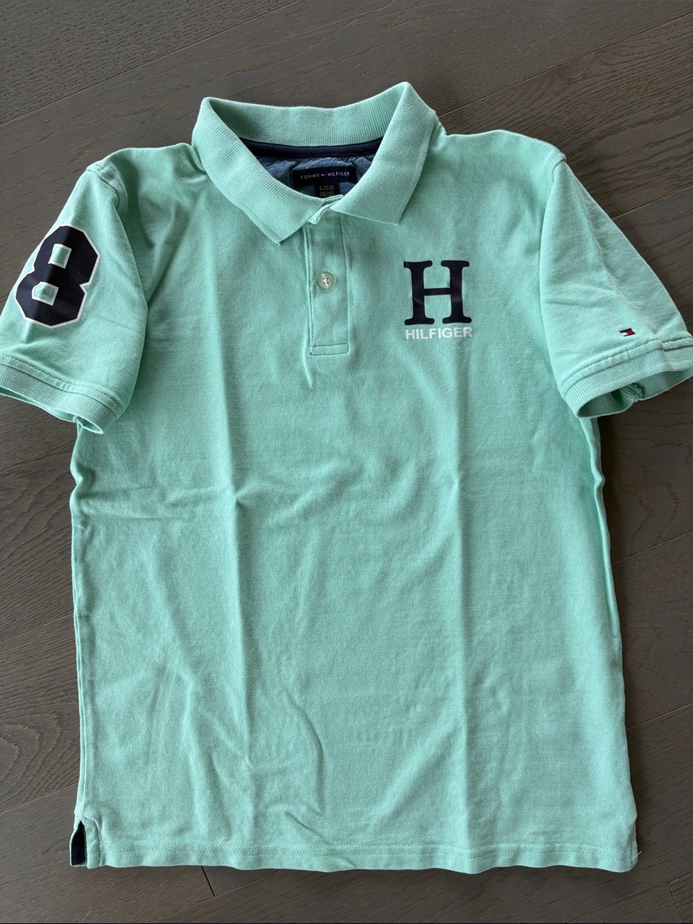 Tommy Hilfiger Kids 16/18 Seafoam Green Polo Shirt